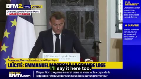 Macron addresses the Grand Masonic Lodge in France