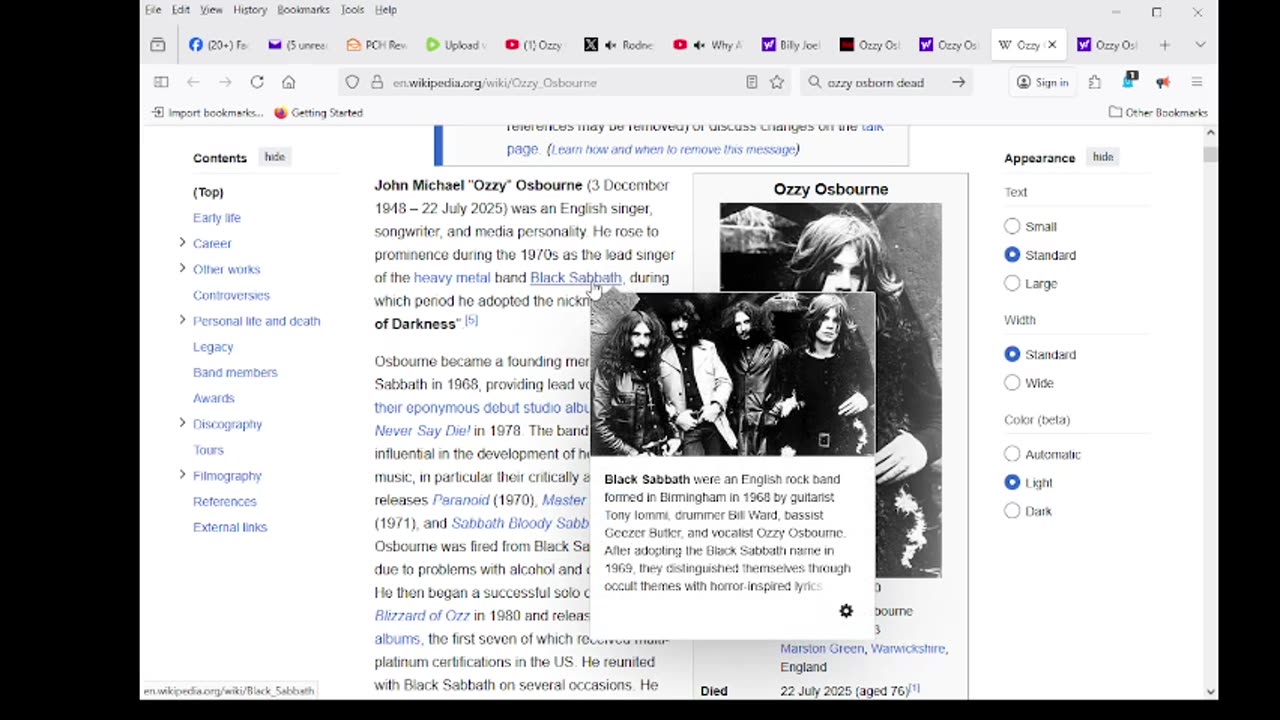 Ozzy Osbourne Dead at 76