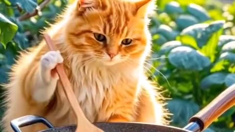Wow that's awesome cat eating food