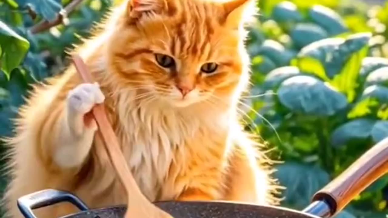 Wow that's awesome cat eating food