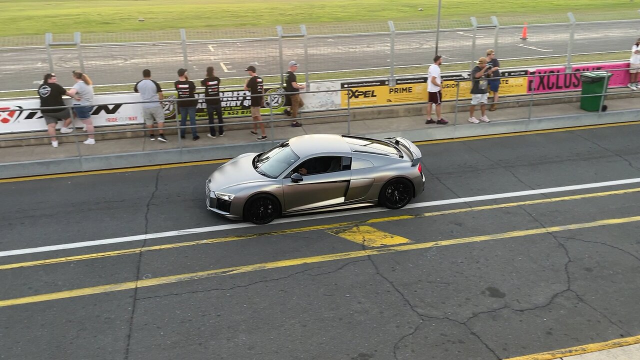 Audi R8 and Evo X