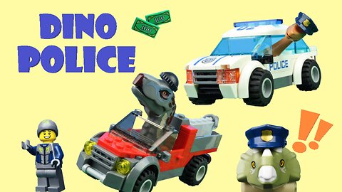 Dinosaur POLICE vs. Bank Robbers! | Lego Jurassic World Stop Motion | Reptibian Bricks