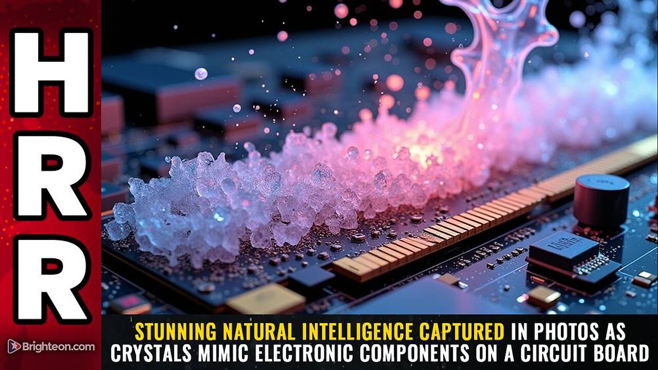 natural intelligence captured in photos as crystals mimic electronic components on a circuit board