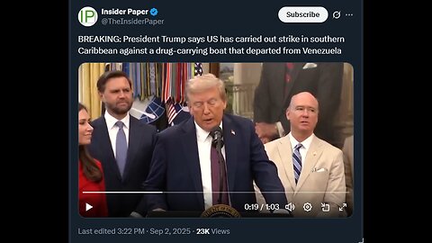 BREAKING: President Trump says US has carried out strike in southern Caribbean