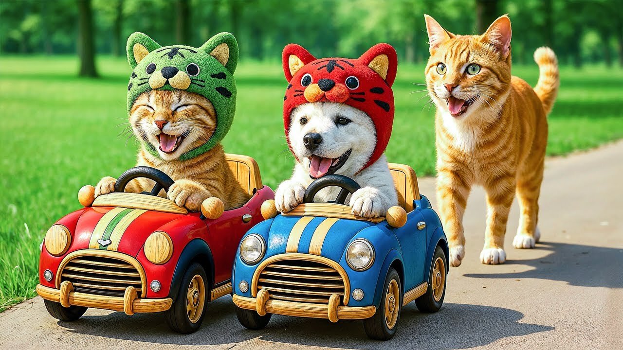 Mama Cat Trims Fur on the Farm and Makes Tiger Hat For Kittens At Home🐾🎩🐯
