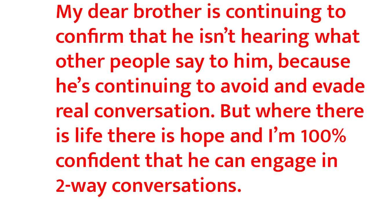 2nd Response to brother on Nov 17 2025