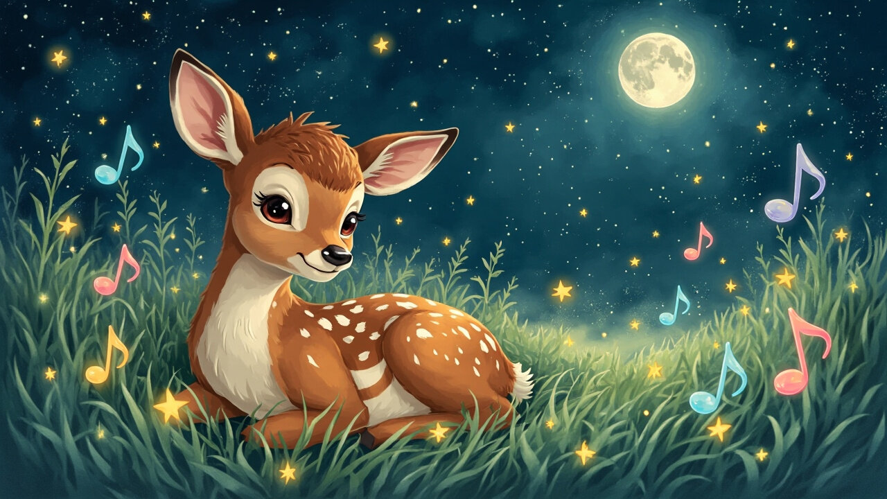 🌙 Deer Dreams of the Meadow | Gentle Kids’ Bedtime Song for Peaceful Sleep