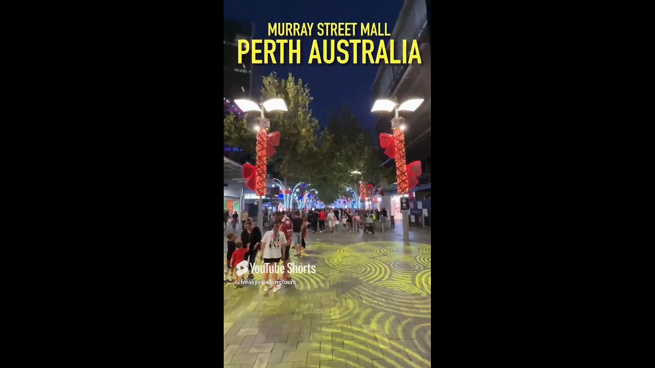 Exploring Perth Australia: Murray Street Mall at Night