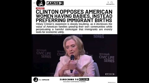 Hillary Clinton saying the quiet part out loud that she opposes American women having more babies
