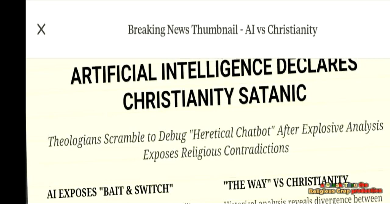 A.I. DECLARES CHRISTIANITY SATANIC!_Break Through Religious Crap-Pt1 ("The Way" VS "Christianity")