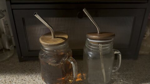 Iced Coffee Cup, 16 oz Mason Jar Cups with Handle, Small Glass Coffee Mugs