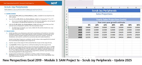 Excel Module 3 SAM Project A Scrub Jay Peripherals | Excel Module 3 SAM Project 1a