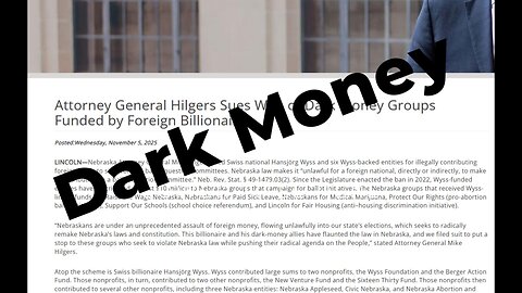 Dark Money Funding Nebraska Ballot Initiatives?