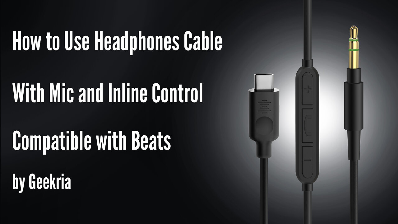 How to Use Headphones Cable With Mic and Inline Control Compatible with Beats by Geekria