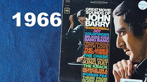 GREAT MOVIE SOUNDS OF JOHN BARRY, VINYL LP ALBUM, Stereo 360 Sound, 1966, Columbia CS 9293