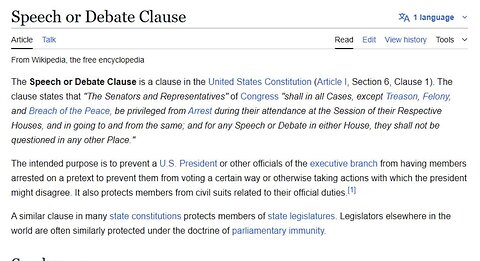 Speech or debate clause of Constitution does NOT give congress and senate rights to lie on Americans