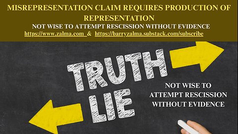 Misrepresentation Claim Requires Production of Representation