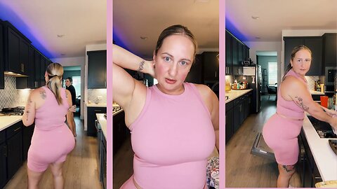 Milf Model Reveals Her Best Beauty Booty HUGE BIG ROUND JIGGLY Kitchen Routine