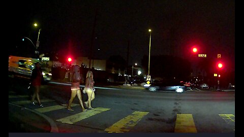 Night pedestrians in South Los Angeles, California