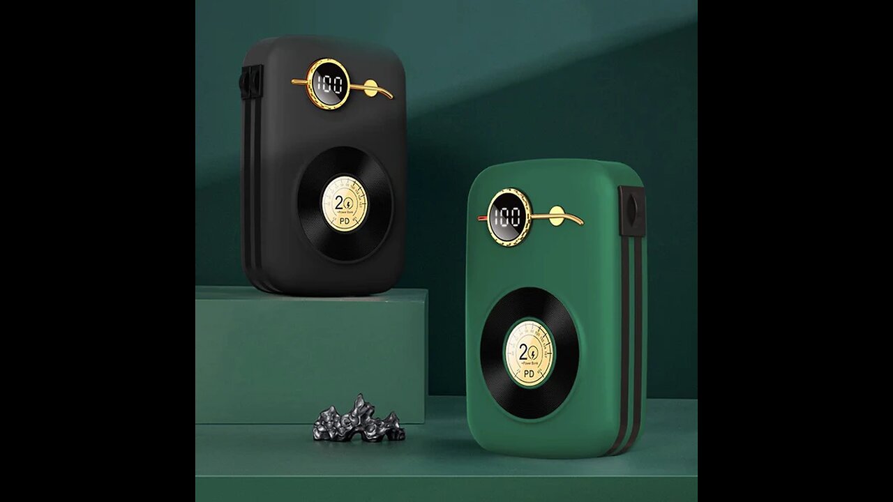 20000mAh Power Bank, with 3-Socket Charging Cable & 18W PD Fast Charging, for Laptop & Phone