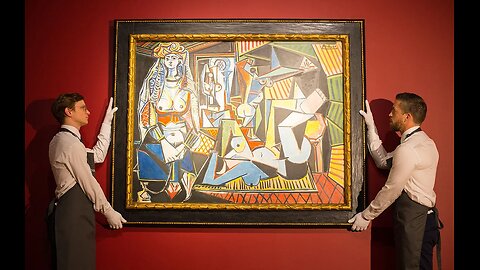 Paintings by Pablo Picasso, curated in a slideshow, showcases his artwork from the year 1903