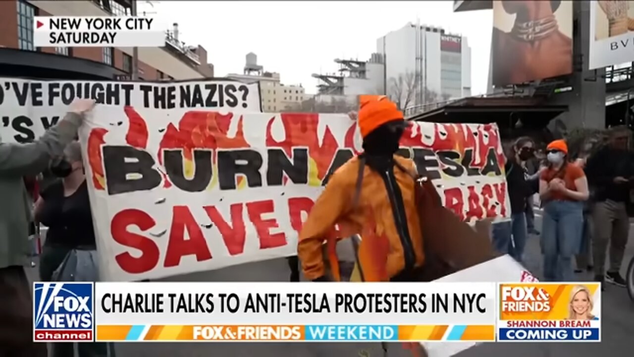 BURN A TESLA, SAVE DEMOCRACY?: Anti-Musk protestors speak out on 'Day of Action'