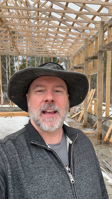 Metal Roofing is Ice Free on our DIY 40x40 Farm Building Shop