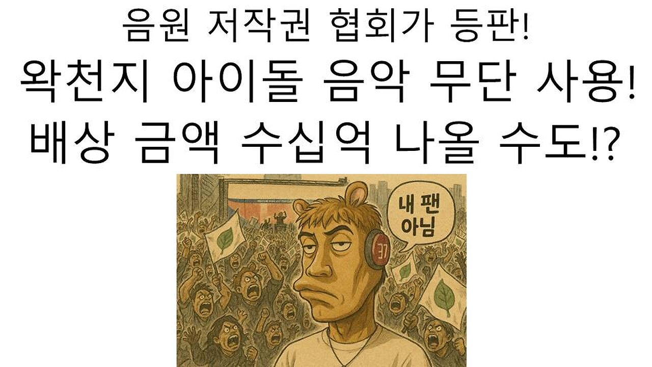 음악 저작권 협회 등판 손해 배상금 500억 왁천지들 큰일 났다!