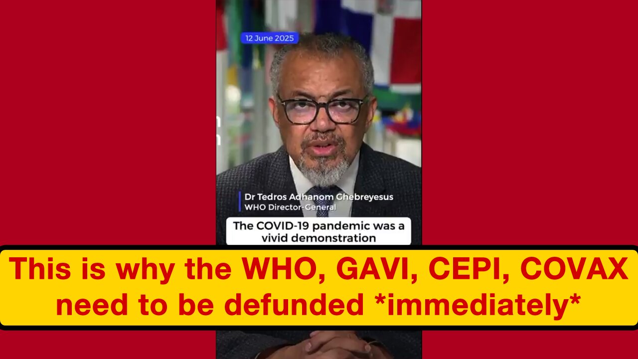 This is why the WHO, GAVI, CEPI, COVAX need to be defunded *immediately*