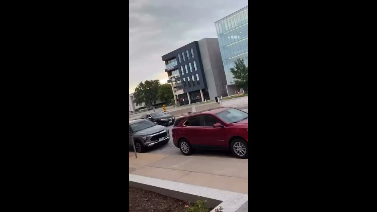 A car crashed into a building after trying to flee from police in Des Moines, Iowa.