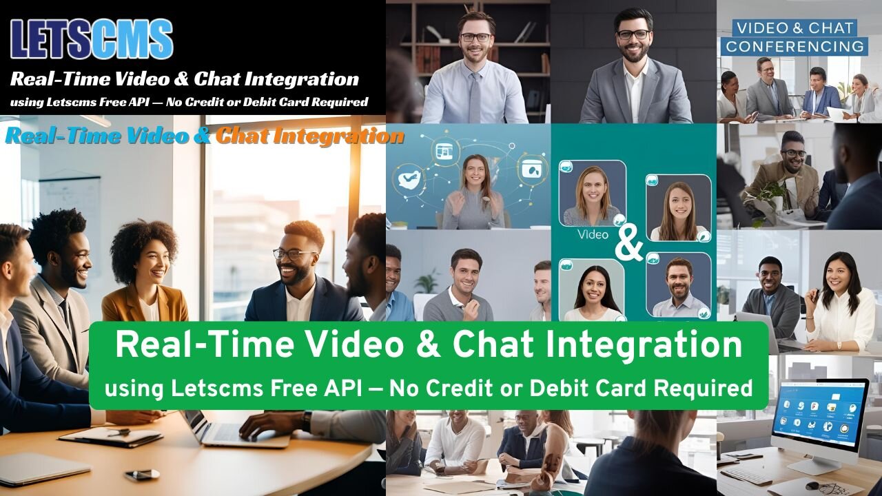 Real-Time Video & Chat Integration using Letscms Free API — No Credit or Debit Card Required