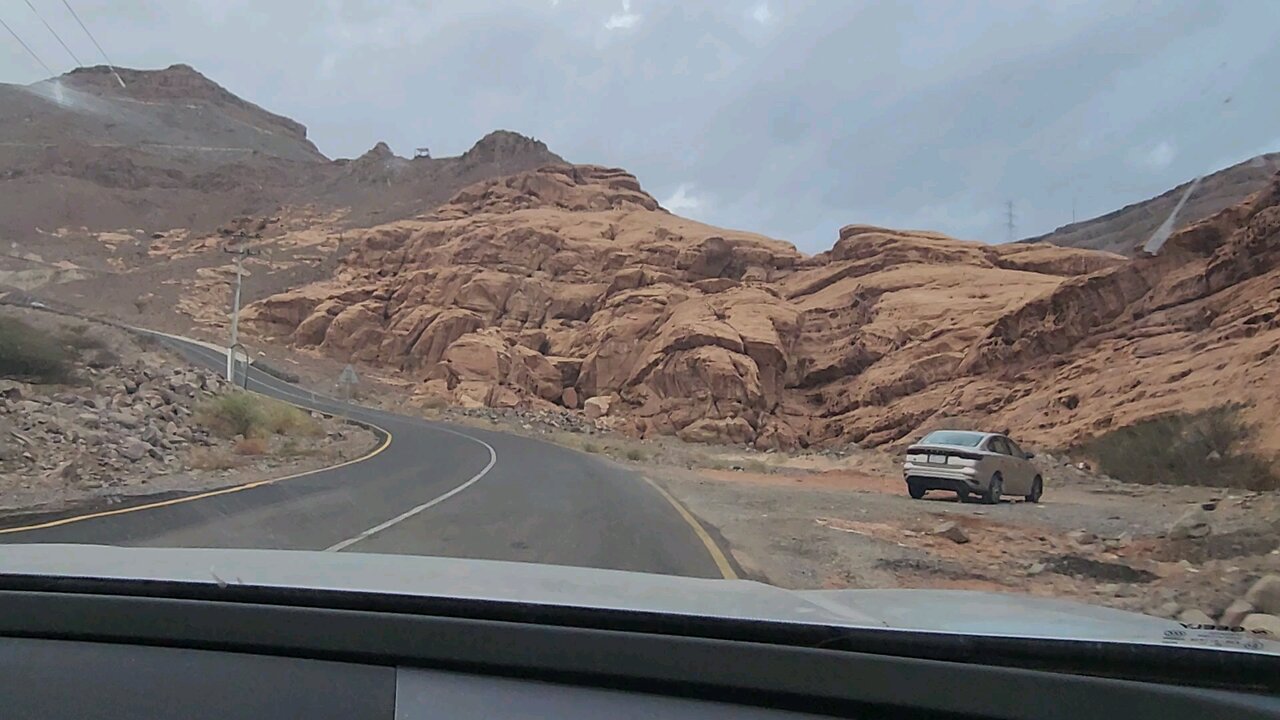 Dangerous road of AlUla going to mountains view Saudi Arabia πΈπ¦