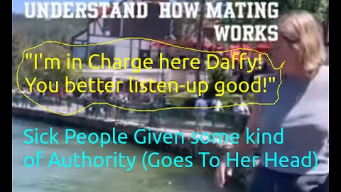 Daffy Duck!... (Fanatical-Luciferian? reduced to duck-duties?) She Actually Had A Net Handed to Her!