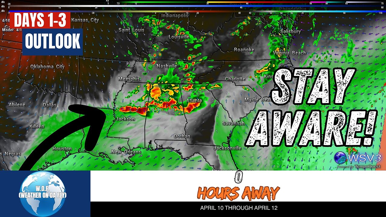 ⚠️ Severe Storms & Hail Today: Ohio Valley to Deep South! April 10