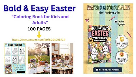 Must Have 100 Pages Bold & Easy Easter Coloring Book for Kids and Adults