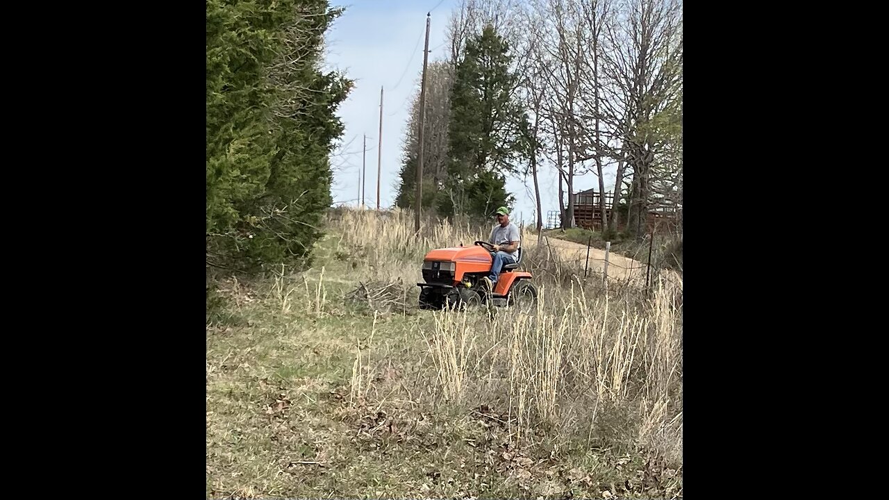 4-25, MO. Homestead, mowing down our pasture area.