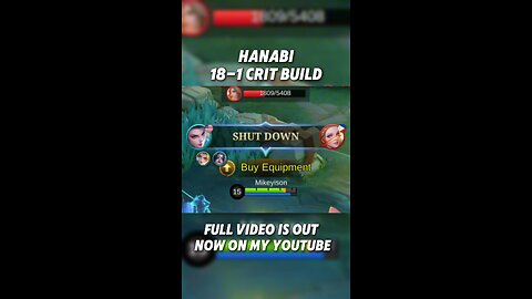 18-1 Hanabi Crit build 🔥 #mobilelegends #moba #hanabi #crit #critbuild