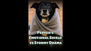 🌩️ Thunder? Drama? Pepper’s got her emotional raincoat on.