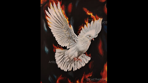 Painting Progression-Fiery Dove!