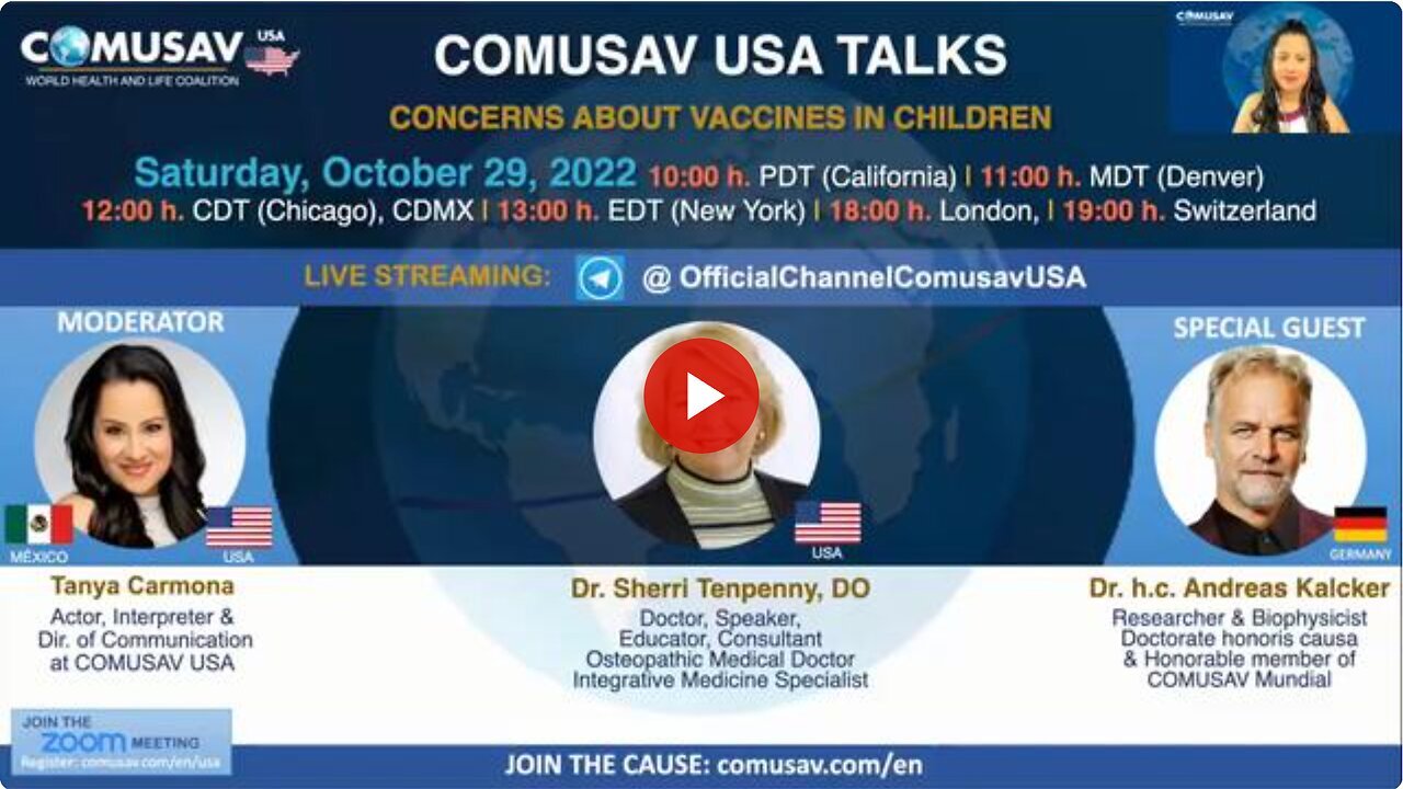 "Rejecting Vaccines, Advocating CDS: Dr. Sherri Tenpenny with COMUSAV's Kalcker & Carmona"