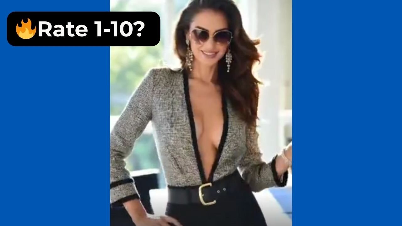 🔥 Rate This Low-Cut Grey Top & Navy Trousers 1-10? | Supermodel Chic 4K