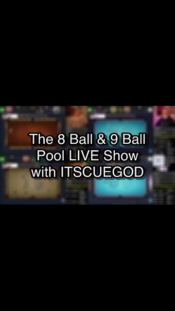 The 8 Ball & 9 Ball Pool LIVE Show with ITSCUEGOD
