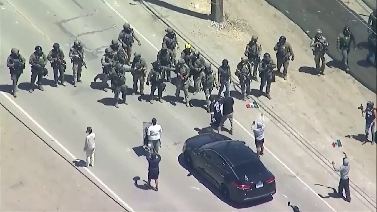 Federal ICE Agents, Protesters Clash During Immigration Raid At Illegal Marijuana Farm In California