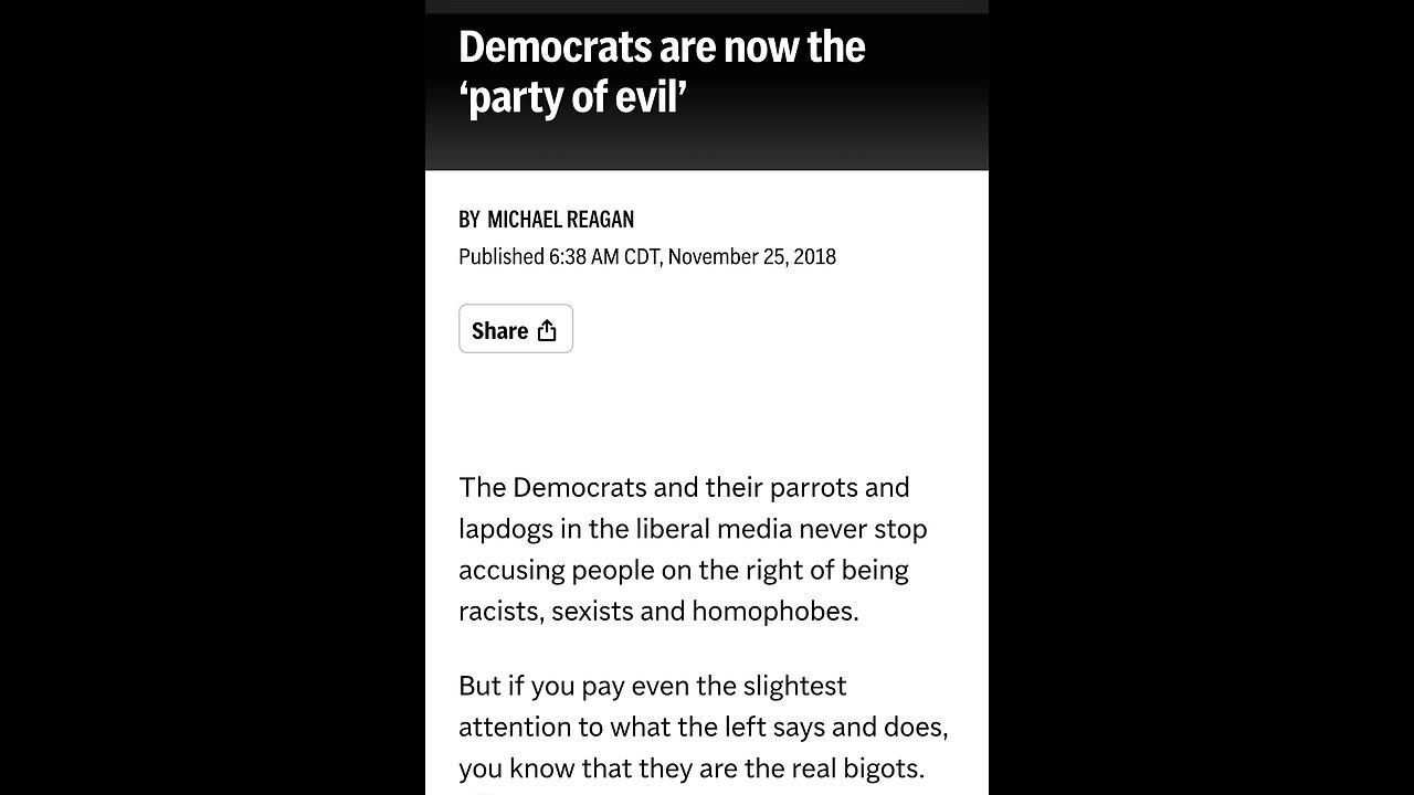 Democrats are the party of EVIL