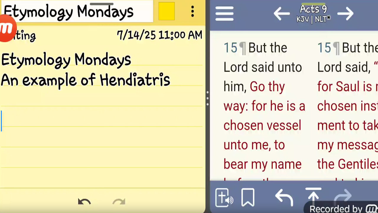 Etymology Mondays : An example of "Hendiatris" (Acts 9:15)