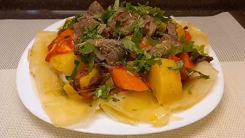 Uzbek DYMLYAMA with beef Classic recipe Uzbek DYMLYAMA with beef Classic recipe