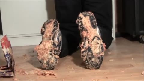 Stomping Pan Pizza with Sneakers - Male Content