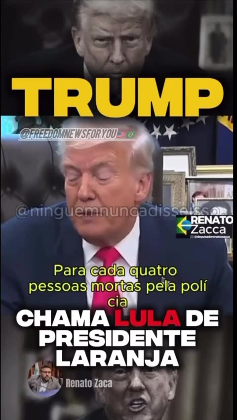 TRUMP ESCANCARA: LULA É PRESIDENTE LARANJA!