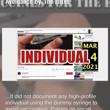 Fact Check: Video Demonstrates A Prop Syringe, NOT Vaccine Avoidance By 'The Elites'
