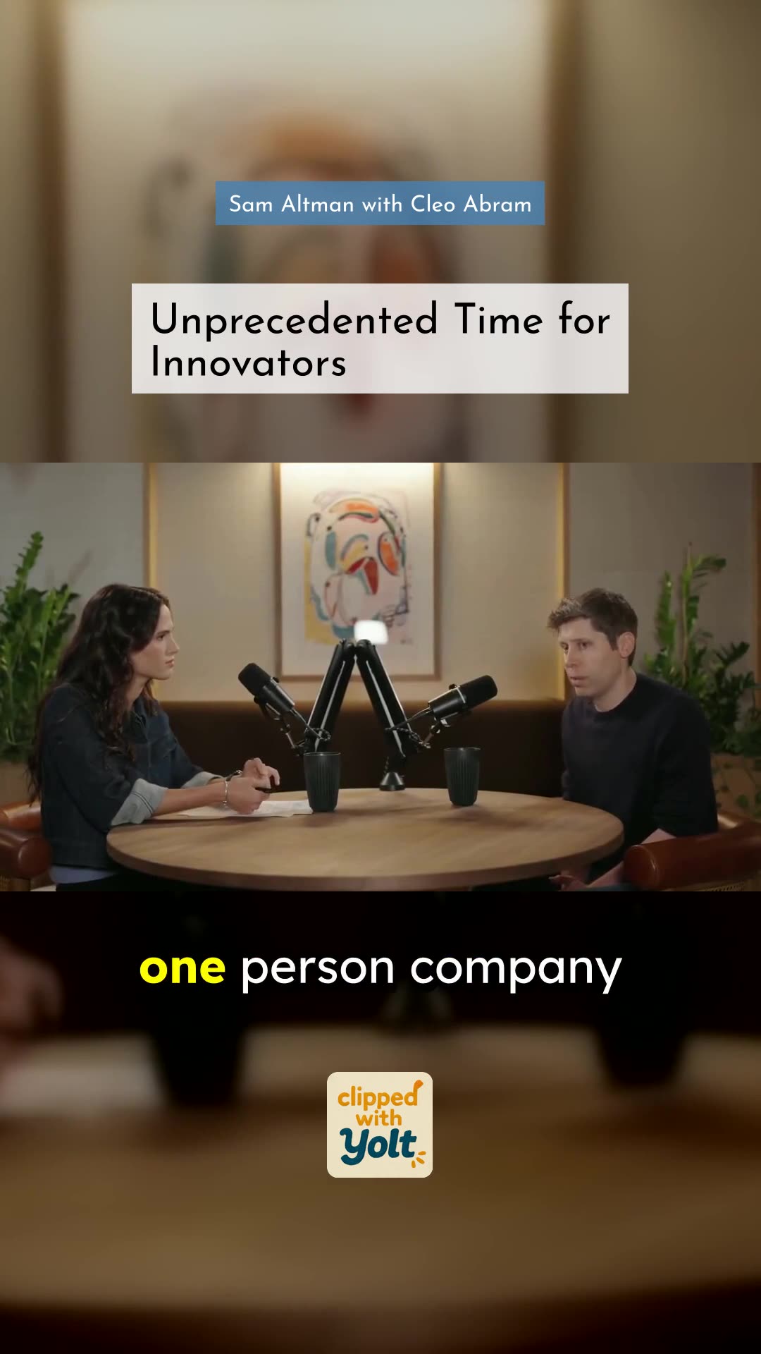 Create, Invent, Disrupt Alone - Sam Altman with Cleo Abram #technology #innovation